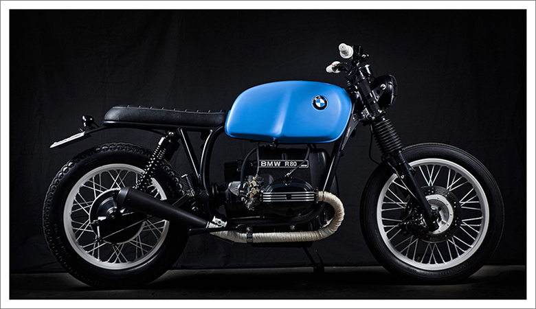 Blue BMW R80 Bike