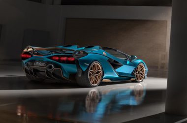 Blue Lamborghini Sian Roadster