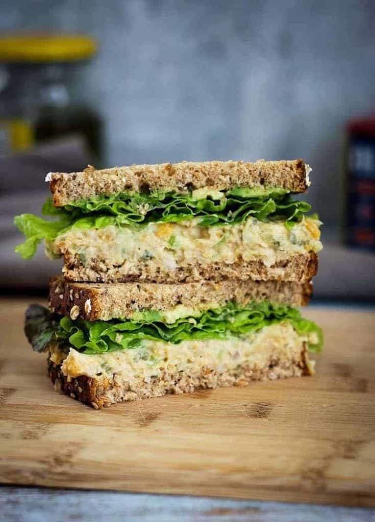 Easy Chickpea Veg Salad Sanwich