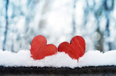 Hearts Winter Background