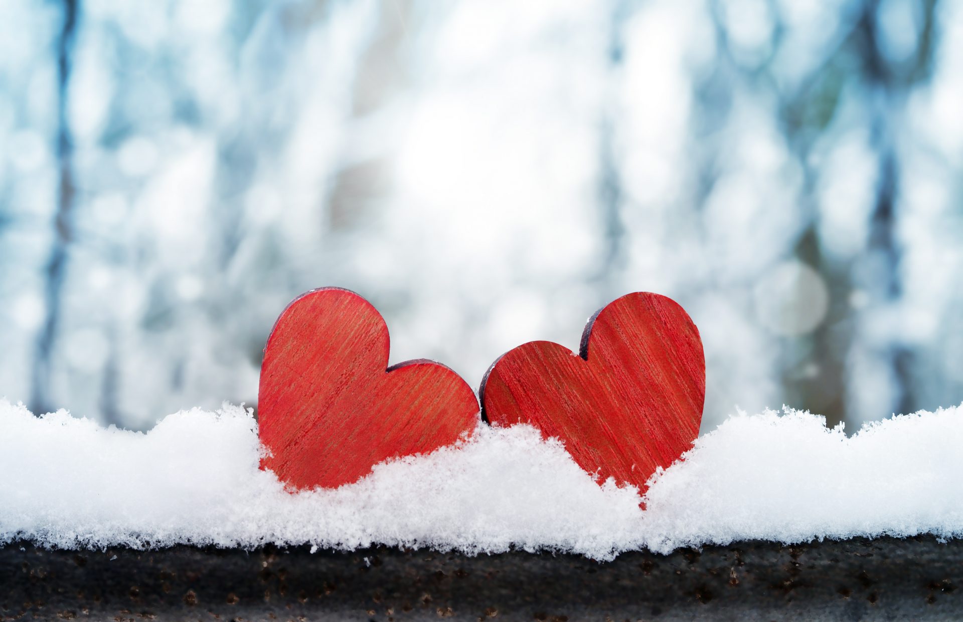Hearts Winter Background